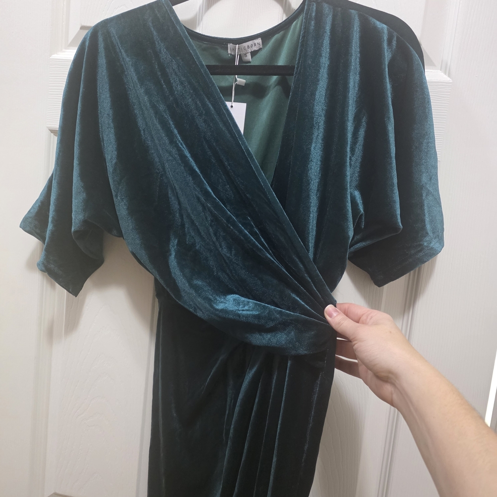Baltic Born Teal Velvet Midi Dress